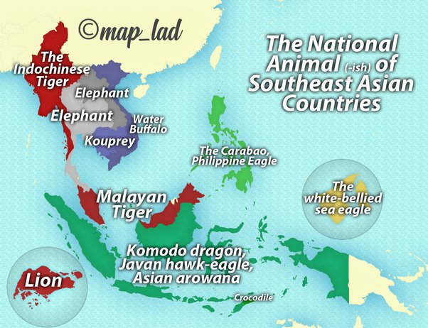 Apa saja hewan nasional negara Asia Tenggara/ASEAN?
